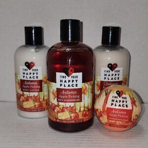 New Find Your Happy Place - Autumn Apple Picking - Gel, 2 Lotions & Bath Bomb